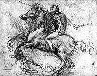 leonardo da Vinci drawing of horse and rider